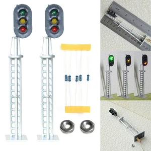 Practical Complete Signal O Scale LED Light Model Train Railway Silver - Picture 1 of 10