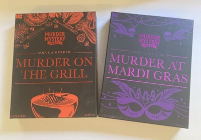 2 jogos de tabuleiro Murder Mystery *SELADO* Murder on the Grill, Murder at Mardi Gras - Imagem 1 de 4