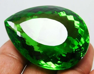 Natural 450 Ct pear Cut Certified Green Peridot Translucent Loose Gems BIG SIZE - Image 1 of 4