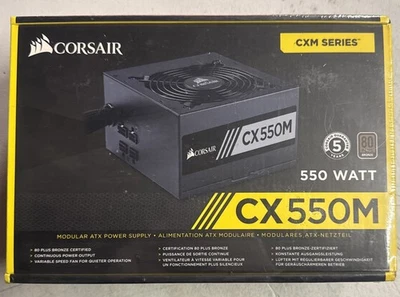 UNOPENED Corsair CX550M CXM Series 550W 80 Plus Bronze ATX Modular Power Supply - Image 1 of 4