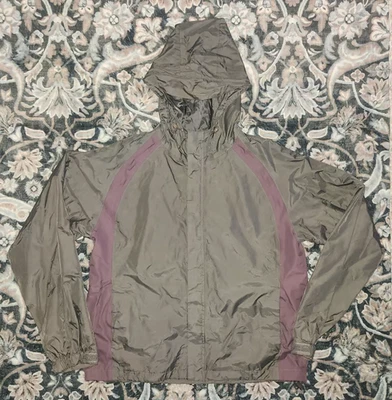 Chaqueta cortavientos con capucha de nailon para mujer COLEMAN talla S/M gris y púrpura Foto 1 de 4