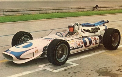 Postal de colección Indianapolis Motor Speedway, Mario Andretti, coche de carreras, carreras de autos Foto 1 de 2