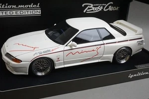 Modelo de encendido 1:18 IG0672 Boost Gear personalizado Nissan Skyline GT-R Mine's blanco - Imagen 1 de 8