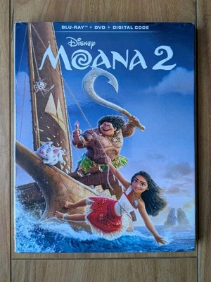 Moana 2 Blu Ray + DVD + digital code With Slipcover New and Sealed  - Image 1 of 4