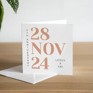 Tarjeta Personalizada 9º Aniversario Boda Esposa Cerámica Aniversario Regalo Marido - Imagen 1 de 2