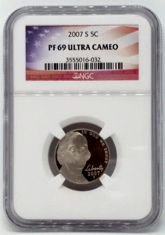 2007-S Jefferson Nickel, 5c - Graded NGC PF 69 Ultra Cameo Cover