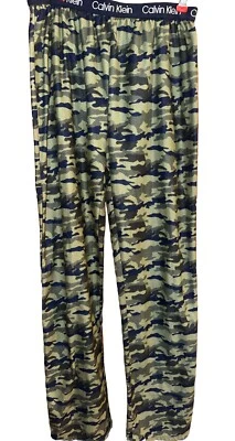 Calvin Klein Pajama Pants Girls Boys XL Large 14 / 16 Green Camo Camouflage 24 - Image 1 of 4