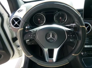 2018 Black & Beige Slip-On Style PU Steering Wheel Cover Perfect Fit Non-Slip - Picture 1 of 9