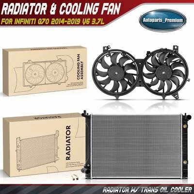 2x Radiator & Cooling Fan Assembly Kit for Infiniti Q70 2014 2015-2019 V6 3.7L  - Image 1 of 4