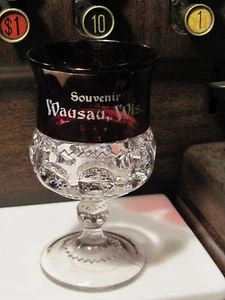EAPG Ruby stained souvenir glass Wausau Wisconsin - Picture 1 of 3