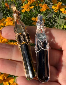 Turmalina Negra Shungite Fluorita Colgante de Cristal Collar de Ley Protección - Imagen 1 de 14