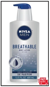 NIVEA MEN Atmungsaktive Körperlotion, 48 Stunden Feuchtigkeitslotion, 13,5 flüssige Unzen Flasche - Bild 1 von 3