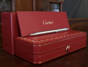 Cartier Santos SM Brushed Metal Ballpoint Pen - Picture 1 of 7