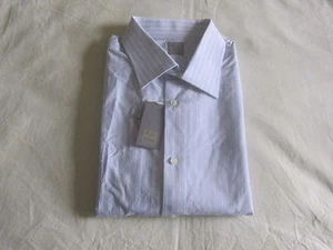 Ike Behar normale Passform gestreiftes Herrenhemd klares Wasser 17,5|36-37 $ 265 neu mit Etikett - Bild 1 von 6