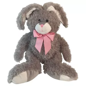 Best Made Toys grauer Hase Kaninchen Plüsch 13 Zoll sitzend rosa Ohren Schleife Ostern Zielscheibe - Bild 1 von 6