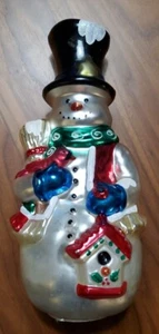 Kurt Adler Victorian Snowman Figurine 12” Blown Glass Hand Painted C Description - Picture 1 of 9