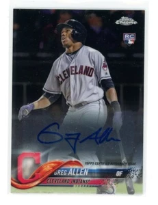 2018 Topps Chrome Greg Allen Rookie autógrafo RC Auto - Imagen 1 de 2