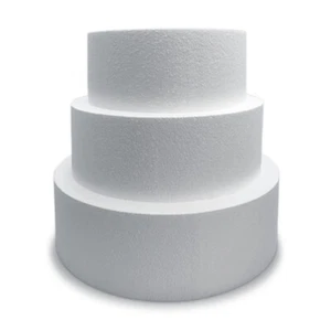 Cake Dummies 6 Inch Deep Round Sizes 3 - 12 Inch Polystyrene Dummy Cakes - Picture 1 of 11