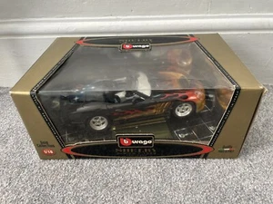 Burago Gold Collection 1/18 SHELBY SERIES 1 RARE LIMITED ED 3323 Flames Airbrush - Picture 1 of 11