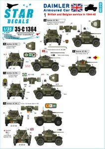 Star Decals 1/35 DAIMLER ARMORED CAR British & Belgian Service 1944-45 - Picture 1 of 3