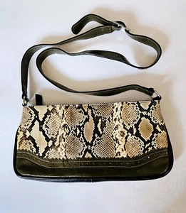 Bolso de hombro ajustable vintage japonés multicolor piel de serpiente Kazuyo Nakano - Imagen 1 de 22