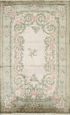 Alfombra floral topo/verde nepalí felpa lana oriental 4'x6' alfombra hecha a mano Foto 1 de 4