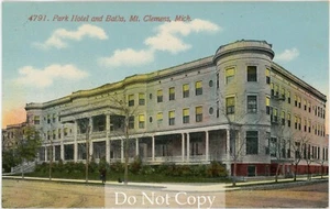 1910s Postcard MT CLEMENS MICHIGAN Park Hotel and Mineral Baths Unposted w Text - Picture 1 of 1