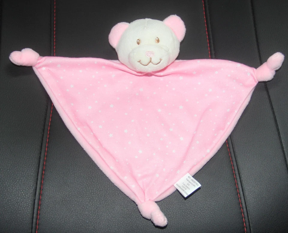 doudou plat triangle ours rose étoile babou   état neuf - Photo 1/1