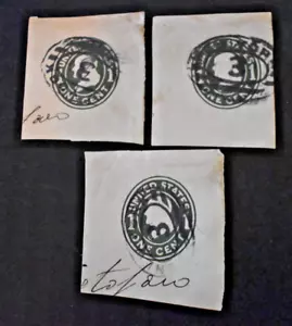 3 - 1907 - U.S. Envelope Amber Cuts Sc# U400 1 Cent Franklin - Used - Picture 1 of 5