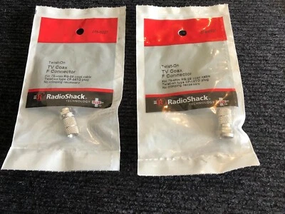 Twist-On TV Coax F Connector #278-0227 By RadioShack (Qty 2) - Image 1 of 2