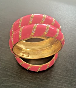 Kate Spade Pink Bangle Bracelet with Multicolored Rhinestones - Picture 1 of 12