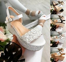 NEW LADIES WOMENS WEDGE SANDALS PLATFORM SUMMER HOLIDAY BEACH SHOES SIZE 3-8