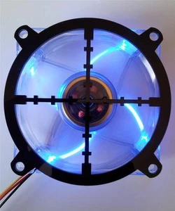 Personnalisé 120mm SNIPER CROSSHAIR Computer Fan Grill Gloss Black Acrylic Cooling Mod - Photo 1/3
