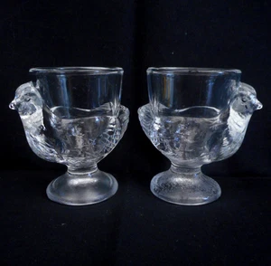 2 Cristal d'Arques - Durand Coquetier egg cups - clear glass - Picture 1 of 4