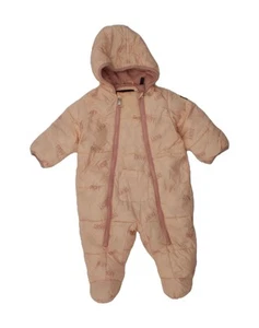 DKNY Baby Girls Hooded Winter Jumpsuit 6-9 Months Pink Polyester CX02 - Picture 1 of 3