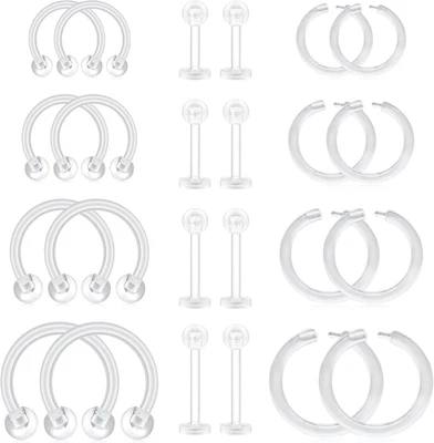 Pendiente 16G Transparente Piercing Retenedores Flexible Cartílago Hélice Daith Torre Tragus  Foto 1 de 4