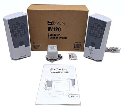Advent AV120 Computer CRT Monitor Side Mount Multimedia PC Speaker System - NOS - Image 1 of 4