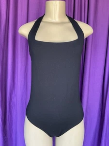 ABERCROMBIE & FITCH Black Halter Nylon/Spandex Thong Bodysuit Size M NWOT - Picture 1 of 11