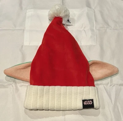 CHAPÉU DE PAPAI NOEL GROGU ADULTO Star Wars parques da Disney Natal Baby Yoda novo com etiquetas $29.99 SRP - Imagem 1 de 4