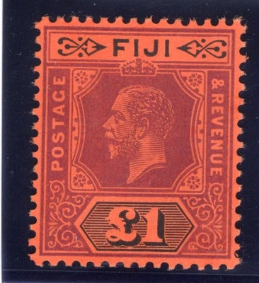 Фиджи 1914 KGV £1 фиолетовый и черный/красный MLH. SG 137. Sc 91. - Изображение 1 из 2