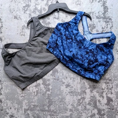 Comfort Choice 4X Gray & Blue Tie Dye Sports Bra Racerback Workout Active NWOT - Image 1 of 4
