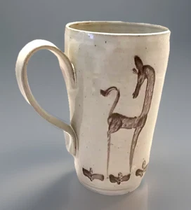 Scheier Pottery VTG Art Studio Mug Cup Rare Deer Estate Decor Mary Edwin MCM - Picture 1 of 18