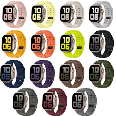 Sports Silicone Waterproof Watch Band Strap For Apple Watch 42/44/45/46/49mm - Image 1 of 4