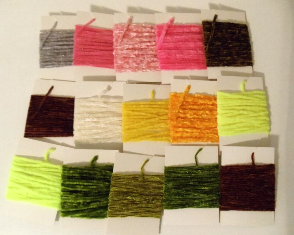 多种飞钓雪尼尔 15 张卡 - 多种颜色 — 第 1/3 张图片