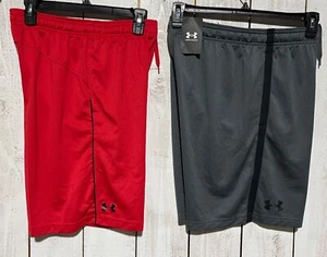 Pantalones cortos de entrenamiento Under Armour sueltos HeatGear rojo y gris oscuro talla mediana - Imagen 1 de 5