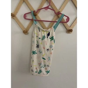 Hanna Andersson Kids Top US 5 110 cm Swimwear Halter Cream Palm Tree Beach - Picture 1 of 3