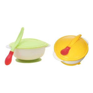 2 Sets Anti-Rutsch-Saugnapfschale Mit Löffel Baby Babysaugungschild - Bild 1 von 12