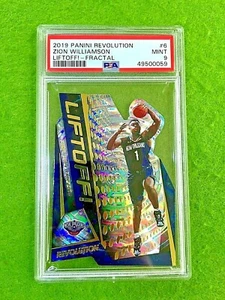 ZION WILLIAMSON FRACTAL PRIZM ROOKIE CARD PSA 9 MINT 2019 Revolution LIFTOFF RC - Picture 1 of 12