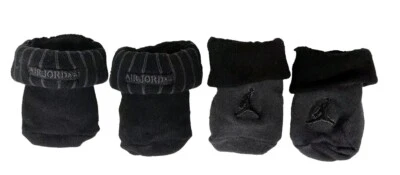 Lote De 2 Pares NUEVO Air Jordan Bebé Infantil Botines/Calcetines Talla 0-6 Meses Negro Gris Foto 1 de 4