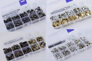 inBox Heavy Duty Rivet Poppers Snap Fasteners Press 12/15/17mm 30 Sets w/Tool - Picture 1 of 20